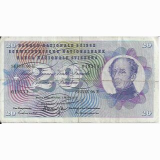 20 Franken Note Dufour 1973  gebraucht