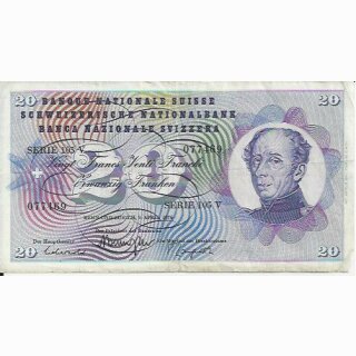 20 Franken Note Dufour 1976  gebraucht