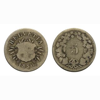Schweiz 5 Rappen 1850