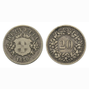 Schweiz 20 Rappen 1850 BB Helvetia
