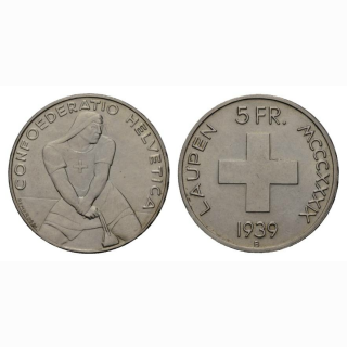 Schweiz 5 Franken 1939 Laupen