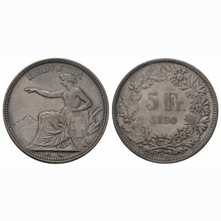 Schweiz 5 Franken 1850 A Sitzende Helvetia