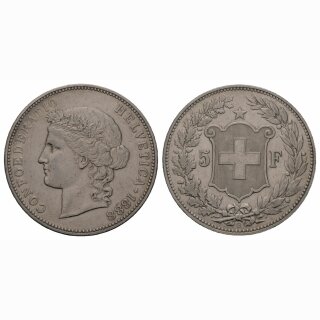 Schweiz 5 Franken 1888 B Frauenkopf