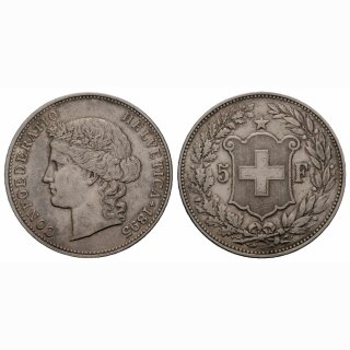 Schweiz 5 Franken 1895 B Frauenkopf