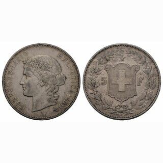 Schweiz 5 Franken 1904 B Frauenkopf