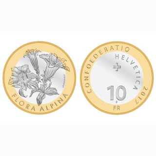 Schweiz 10 Franken 2017 B Alpen Enzian