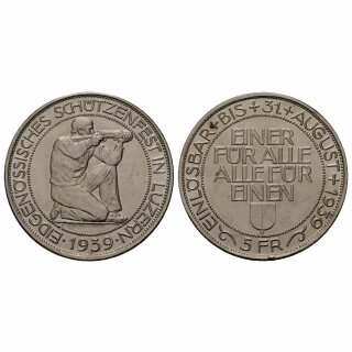 Schweiz 5 Franken 1939 Luzern