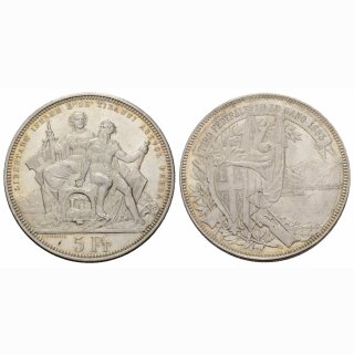 Schweiz 5 Franken 1883 Lugano