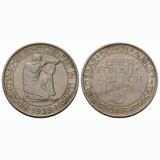 Schweiz 5 Franken 1939 B Luzern