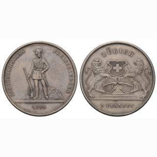 Schweiz 5 Franken 1859 Zürich