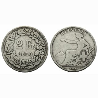 Schweiz 2 Franken 1860 B