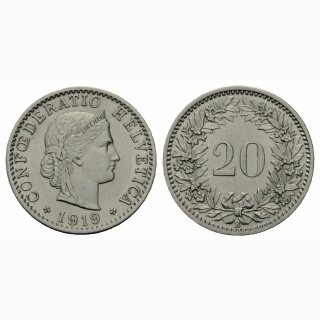 Schweiz 20 Rappen 1919 B