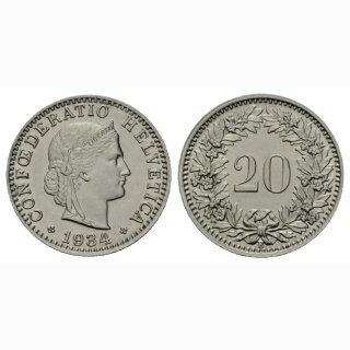 Schweiz 20 Rappen 1934 B