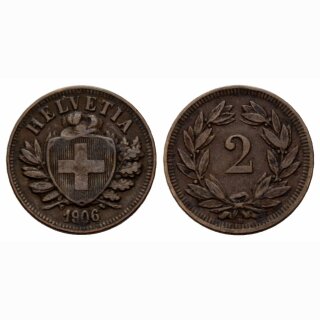 Schweiz 2 Rappen 1906 B