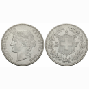 Schweiz 5 Franken 1889 B Frauenkopf