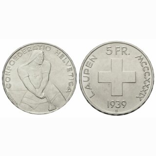 Schweiz 5 Franken 1939 B Laupen