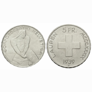 Schweiz 5 Franken 1939 B Laupen
