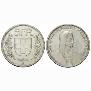 Schweiz 5 Franken 1924 B Tell