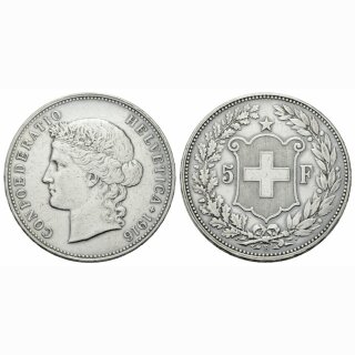 Schweiz 5 Franken 1916 B Frauenkopf