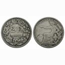 Schweiz 2 Franken 1862 B Sitzende Helvetia