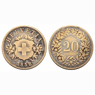 Schweiz 20 Rappen 1858 B