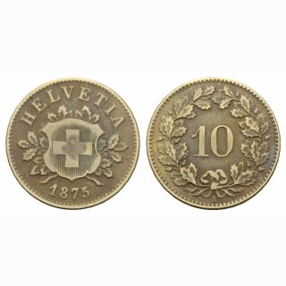 Schweiz 10 Rappen 1875 B