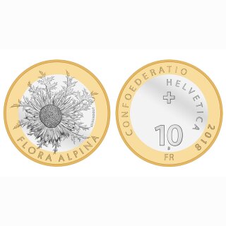 Schweiz 10 Franken 2018 B Silberdistel
