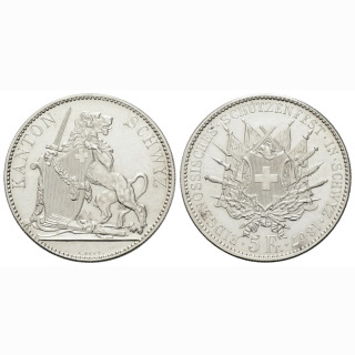 Schweiz 5 Franken 1867 Schwyz Schützentaler