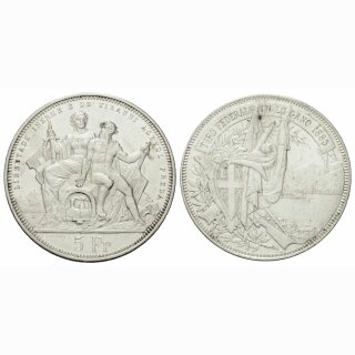 Schweiz 5 Franken 1883 Lugano Schützentaler