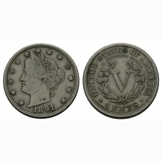 USA 5 Cents 1891