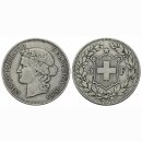 Schweiz 5 Franken 1889 B Frauenkopf