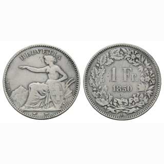 Schweiz 1 Franken 1850 A Sitzende Helvetia
