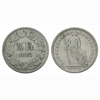 Schweiz 1/2 Franken 1882 B