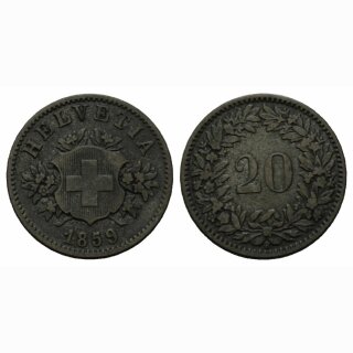 Schweiz 20 Rappen 1859 B