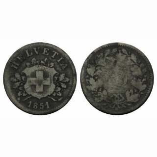 Schweiz 10 Rappen 1851 BB