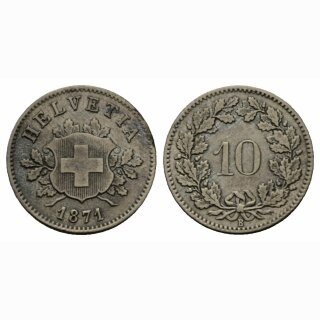 Schweiz 10 Rappen 1871 B