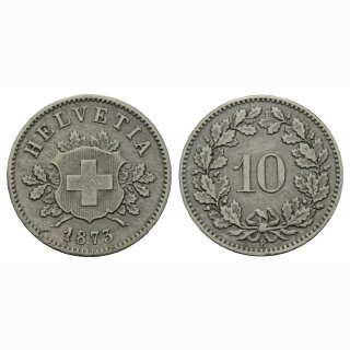 Schweiz 10 Rappen 1873 B