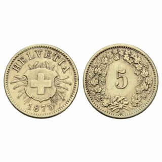 Schweiz 5 Rappen 1873 B