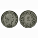 Schweiz 5 Rappen 1889 B