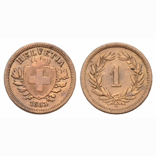 Schweiz 1 Rappen 1853 B