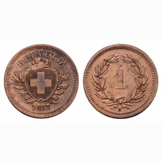 Schweiz 1 Rappen 1857 B