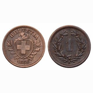 Schweiz 1 Rappen 1866 B