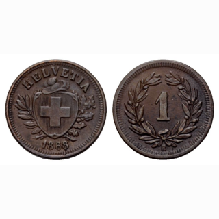 Schweiz 1 Rappen 1868 B