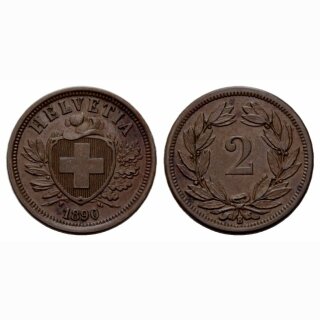 Schweiz 2 Rappen 1890 B