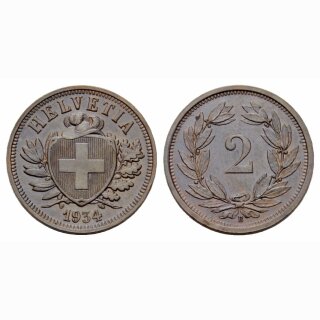 Schweiz 2 Rappen 1934 B