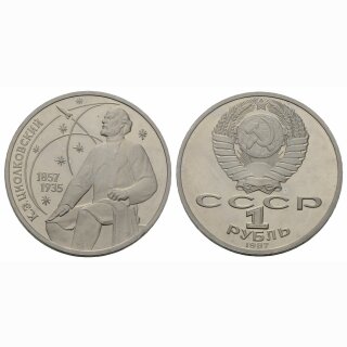 Russland 1 Rubel 1987 130. Geburtstag von K.E. Ziolkowski
