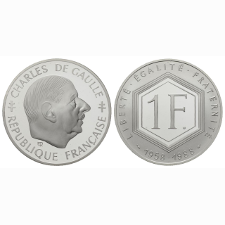Frankreich 1 Francs 1988 Charles de Gaulle