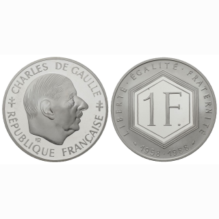 Frankreich 1 Francs 1988 Charles de Gaulle