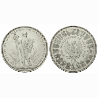 Schweiz 5 Franken 1879 Schützentaler Basel