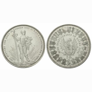 Schweiz 5 Franken 1879 Schützentaler Basel
